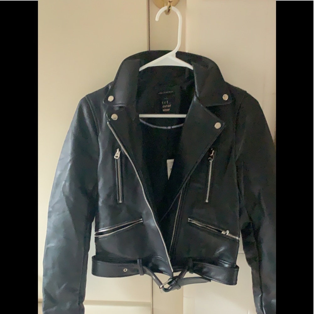 Zara black leather jacket